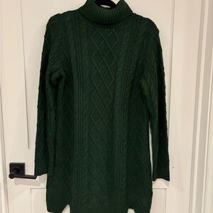 Francesca's Collections Forest Green Turtleneck Dress